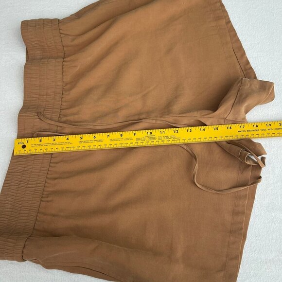 Open Edit Hi-Waisted Tan Drawstring Shorts Plus Size Elastic Waistband Womens 2X - Picture 10 of 12
